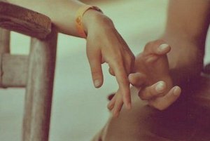 Touching hands