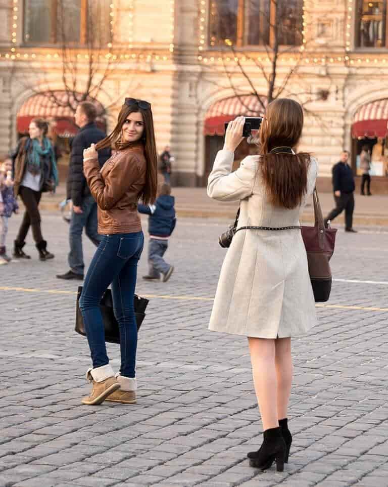 Russian girls on the streets of Moscow