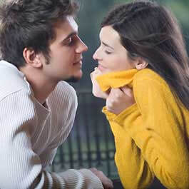 Couple preparing for a kiss